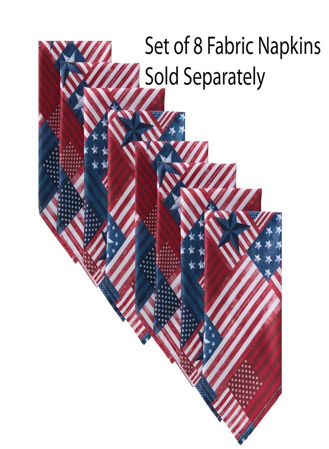 Newbridge Blue and Red Patriotic Flag 60 x 120 Inch Rectangle Fabric Tablecloth, American Flag Patchwork, Indoor Outdoor Stain and Water Resistant Fabric Table Cover - Image 3