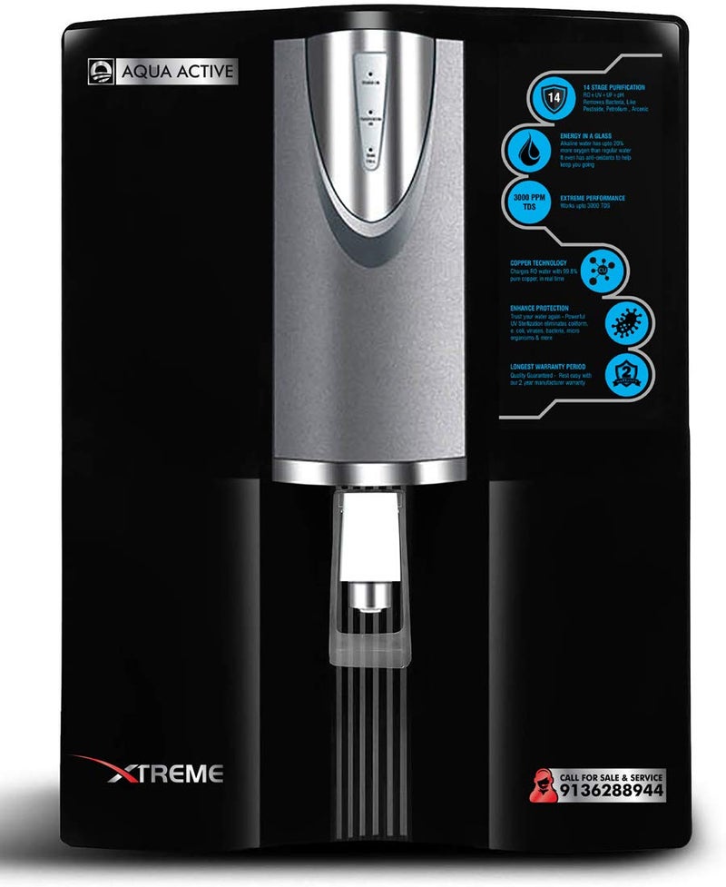 Water Purifier Copper 10-Liter RO+UV+CU+ZN Water Purifier (Black Grey) Water Filter for Home for Kitchen (Made in India)-100GPD-3000 TDS  - Image 1