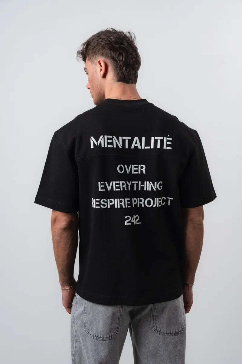 Respire Men's Mentality Print Regular Fit T-Shirt Black