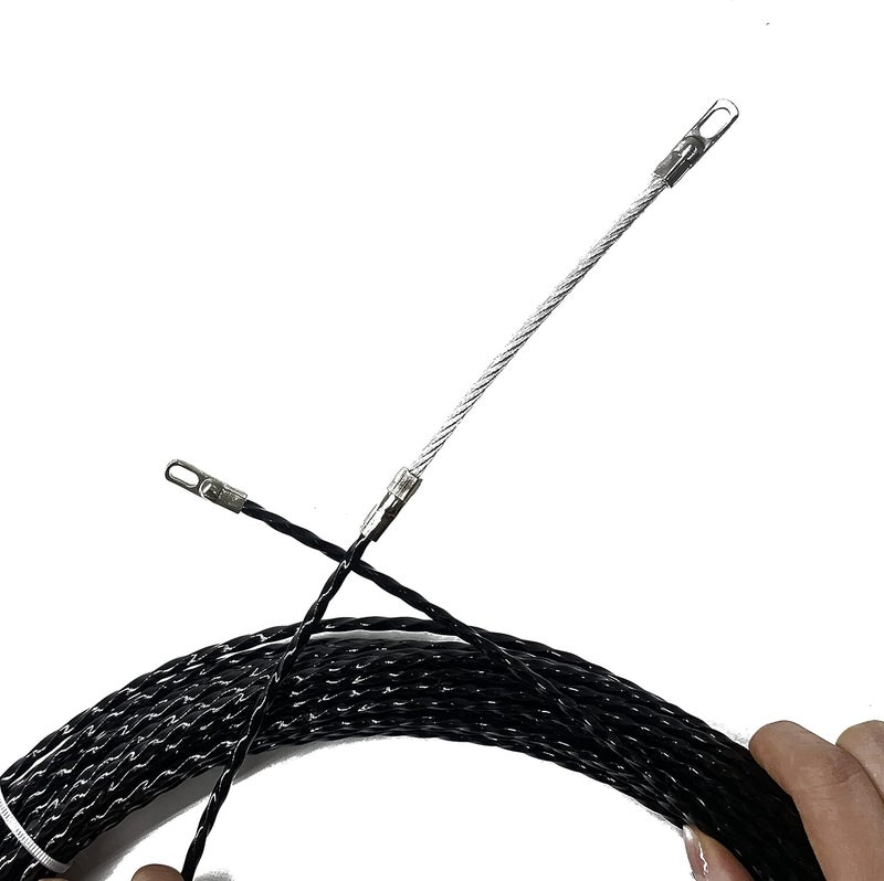 VGongTech 50ft Fish Tape Cable Puller Cable Rods Kit 4.3mm 15M PET Electrical Cable Puller Through Wall Wire Guide Device Threader Fish Cable Fastener - Image 2
