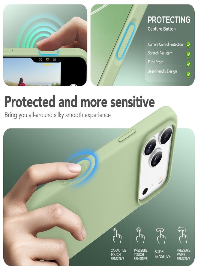 GONEZ Magnetic for iPhone 17 Pro Max Case, Compatible with MagSafe, [Screen Protector + Camera Lens Protector], Liquid Silicone Anti-Scratch Shockproof Protective Phone Case 6.9 inch, Green - Image 5