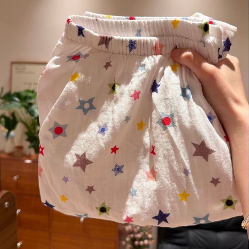 Cute Cotton Sleep Shorts with Pockets, Cartoon Pattern, for Home and Casual Wear - Image 4