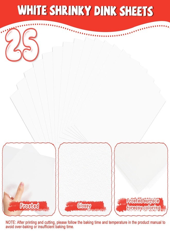 OFNMY 25PCS Printable Shrinky Dink Sheets,White Printable Shrink Paper,Shrinky Dink Kits for Kids with 25 Shrink Plastic Sheets for Inkjet Printer Kids DIY Crafts Mothers Day Gifts,8.3x5.8in/21x14.8cm - Image 5