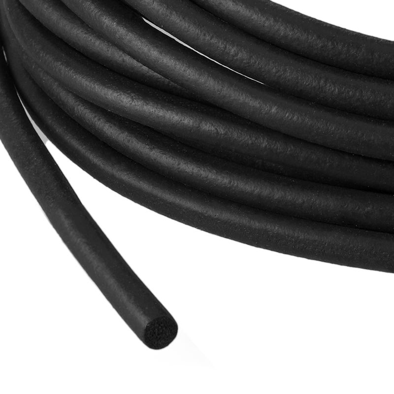 Kingdder 25ft Epdm Foam Rubber Weather Stripping Round Rubber Tubing Seal Closed Cell Solid Foam Tubing Strip Black O Type Weather Stripping Door Window Seal for Cars Trucks Rvs Boats6 mm