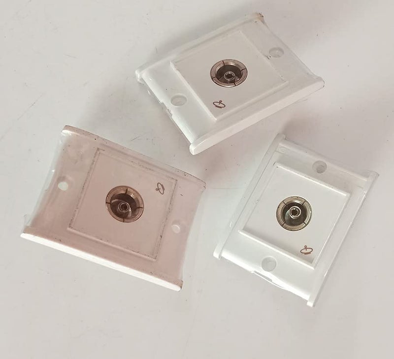 TV Socket Outlet with Grip SOG0002 3 Pcs White  - Image 1
