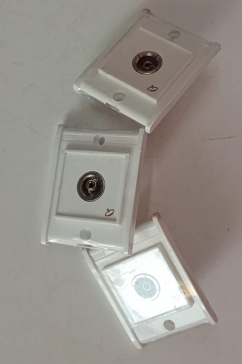 TV Socket Outlet with Grip SOG0002 3 Pcs White  - Image 2