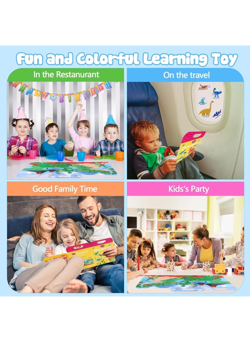 Zikra كتاب ملصقات قابلة لإعادة الاستخدام 4 عبوات للأطفال، كتاب جيلي سميك مقاوم للماء، ملصقات سفر ممتعة لطيفة للأطفال من 2-5 سنوات، هدايا عيد ميلاد للأولاد والبنات - Image 4