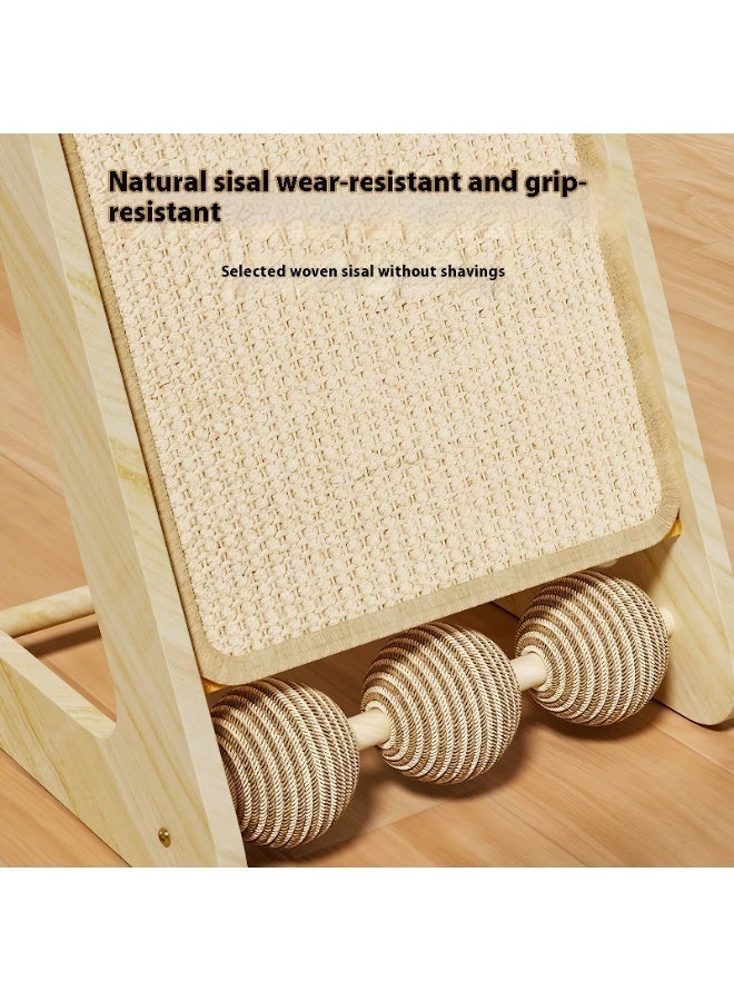 سيسلي لوح خدش للقطط من السيزال على  شكل حرف L مع إطار تسلق من الخشب الصلب وعمود رأسي مقاوم للتآكل وأشجار قطط وحبل خدش وكرة - Image 5