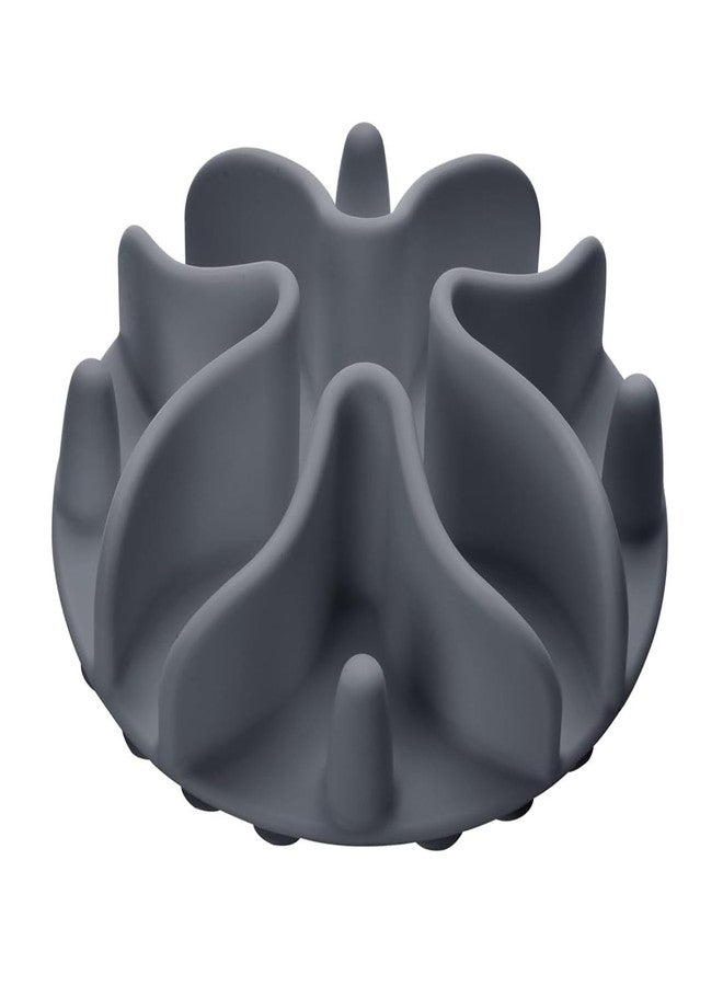 DEWVIE Slow Feeder Dog Bowls Insert, Silicone Slow Feeder Bowl with Strong Suction Cups Perfect for Stainless Steel Glass Ceramic Dog Bowls (Grey, Large Size) - Image 1
