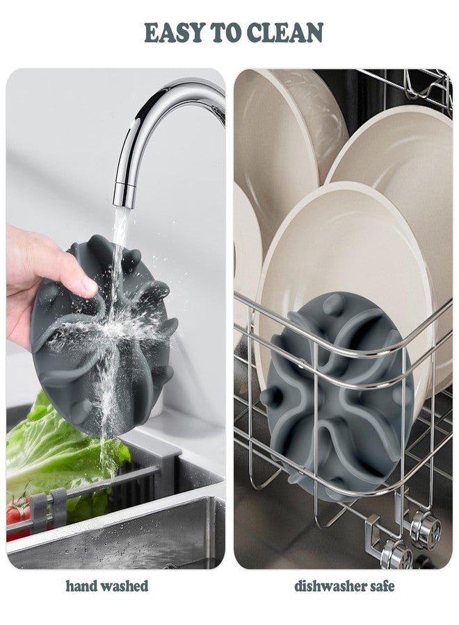 DEWVIE Slow Feeder Dog Bowls Insert, Silicone Slow Feeder Bowl with Strong Suction Cups Perfect for Stainless Steel Glass Ceramic Dog Bowls (Grey, Large Size) - Image 5