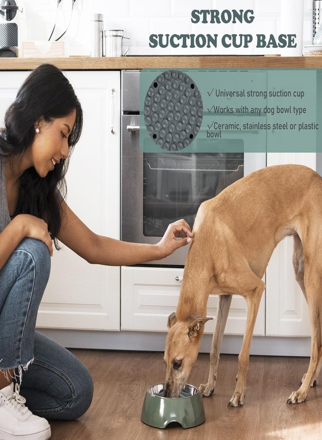 DEWVIE Slow Feeder Dog Bowls Insert, Silicone Slow Feeder Bowl with Strong Suction Cups Perfect for Stainless Steel Glass Ceramic Dog Bowls (Grey, Large Size) - Image 4