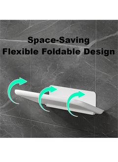 HaHaHai 2 Pieces Adhesive Floating Shelves Set, Small Shelf(30x12x1.6cm), Big Shelf(50x12x1.6cm), Bathroom Wall Organizer, Wall Storage Rack for Bathroom, Kitchen, Bedroom, White  - Image 3