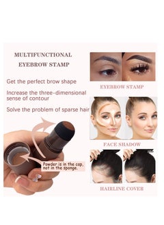 OUHOE 3color Eyebrow Stamp Stencil Kit One Step Brow Stamp Shaping Kit (Light brown+Brown black+Dark brown)  - Image 3