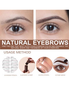 OUHOE 3color Eyebrow Stamp Stencil Kit One Step Brow Stamp Shaping Kit (Light brown+Brown black+Dark brown)  - Image 4
