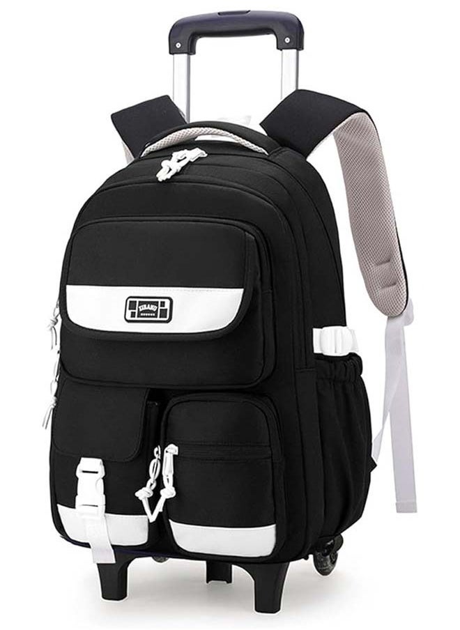 L&E Rolling Backpack for Girls Boys, Fashion Trolley School Bags Large Capacity Wheeled Kids' Luggage Bag,Trolley Bookbag for Elementary Student  - Image 1