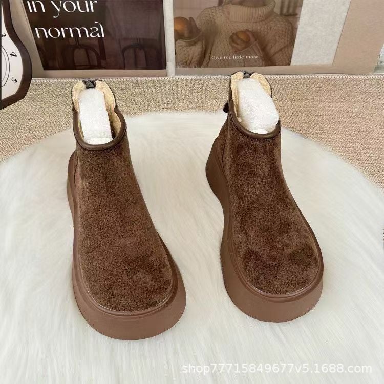 Thick Bottom Martin Boots Women'S Fleece-Lined Chelsea Short Boots Winter Women'S Shoes Burkan Shoes Women'S Boots - Image 3