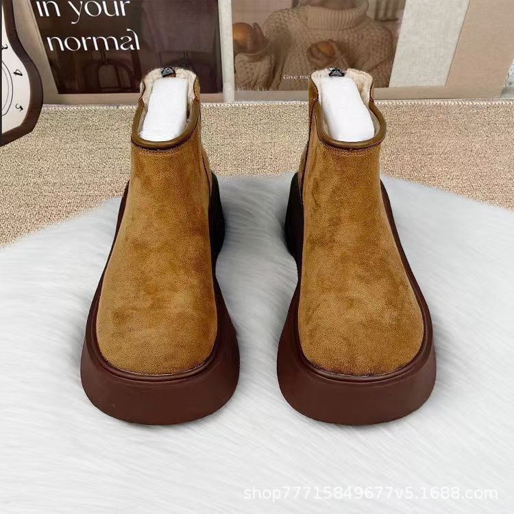 Thick Bottom Martin Boots Women'S Fleece-Lined Chelsea Short Boots Winter Women'S Shoes Burkan Shoes Women'S Boots - Image 1