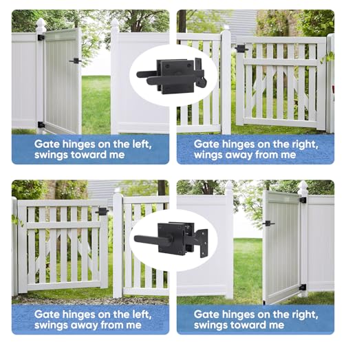 barnsmith Gate Latch, BARNSMITH Heavy Duty Double Side Gate Latches, Matte Black Fence Latch, Garden Door Latch, Pool Gate Latch - Image 2