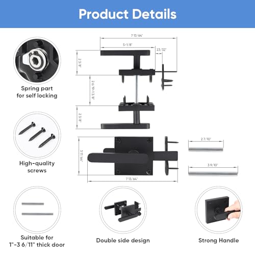 barnsmith Gate Latch, BARNSMITH Heavy Duty Double Side Gate Latches, Matte Black Fence Latch, Garden Door Latch, Pool Gate Latch - Image 3