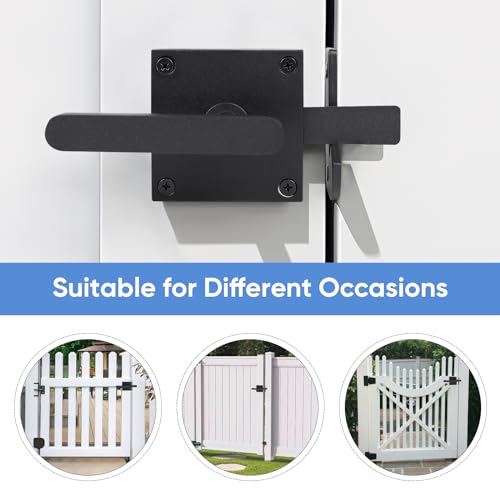 barnsmith Gate Latch, BARNSMITH Heavy Duty Double Side Gate Latches, Matte Black Fence Latch, Garden Door Latch, Pool Gate Latch - Image 5