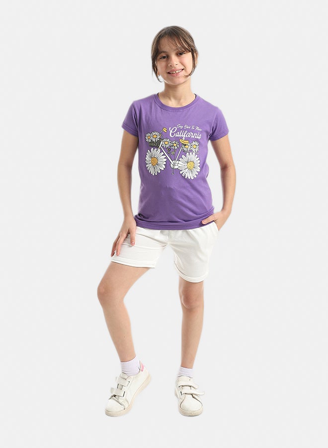 Andora White Short With Elastic Waist And Drawstrings_White - Image 5