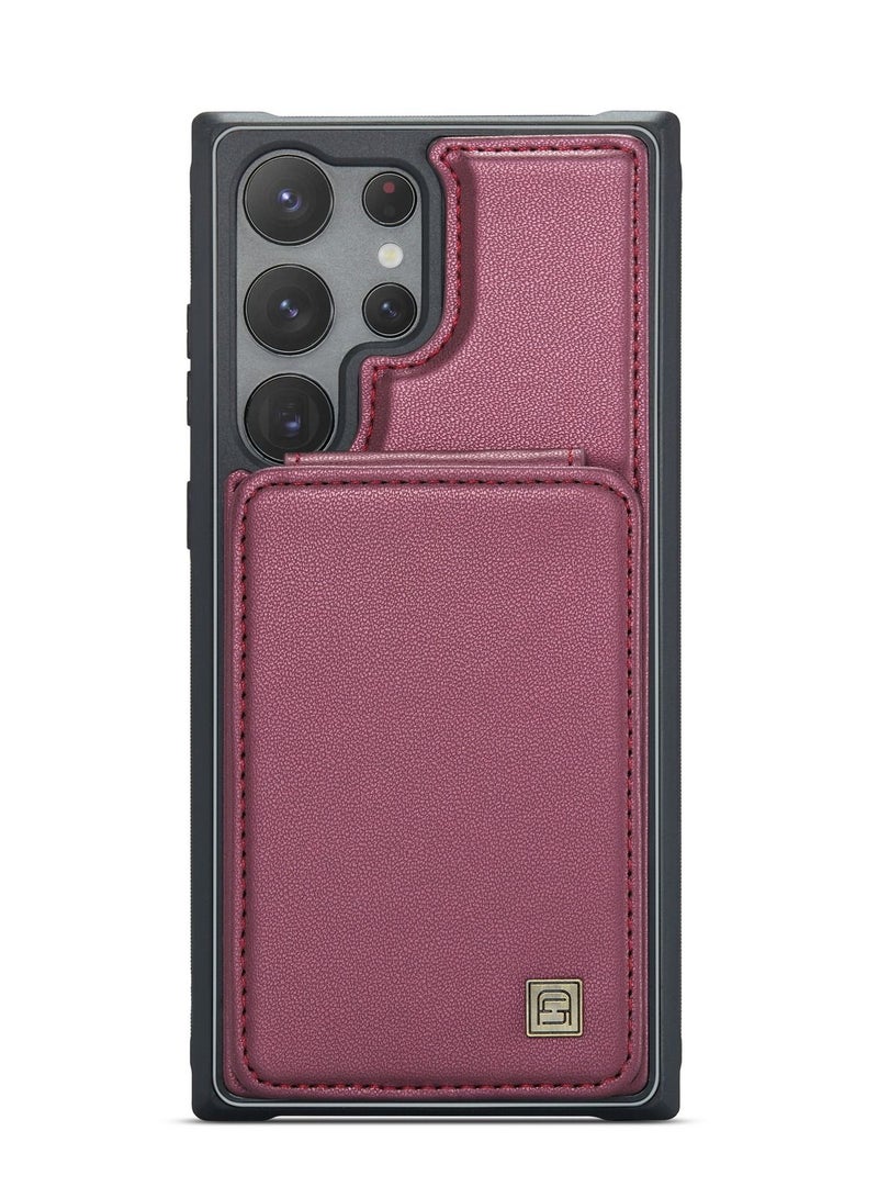 Suteni Back Cover Card Slots Leather Phone Case for Samsung - Image 1