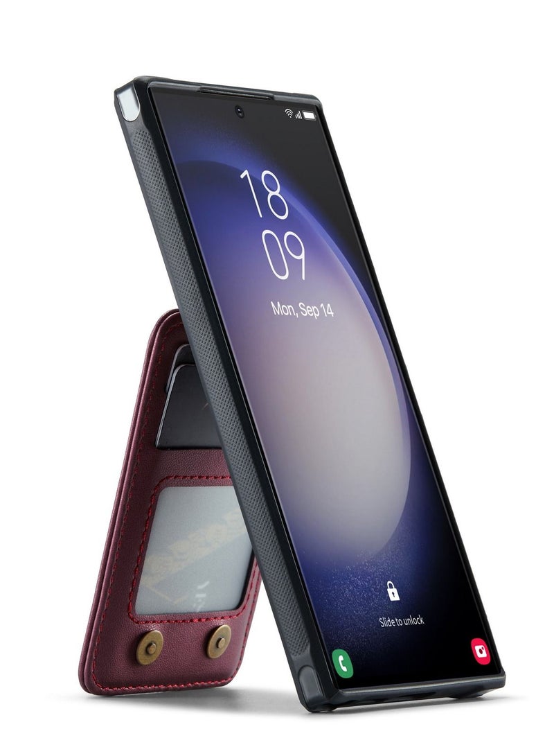 Suteni Back Cover Card Slots Leather Phone Case for Samsung - Image 2