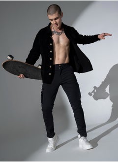 Hubberholme بنطلون كارجو رجالي أسود بقصّة Slim Fit  - Image 5