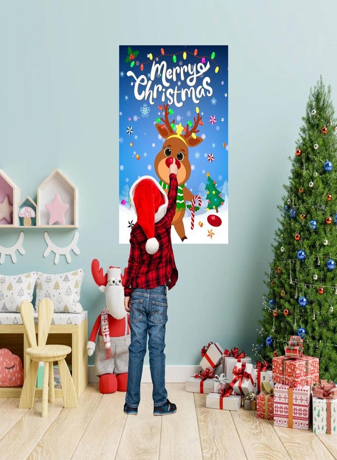 HRENCY Pin The Nose On The Reindeer Christmas Party Games for Kids Xmas Activities Holiday Party Game with 24PCS Nose Stickers Pin The Tail Christmas Party Favors Supplies for Adults - Image 4