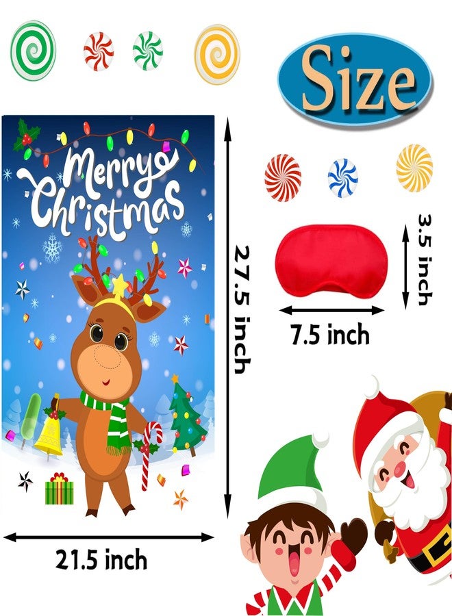 HRENCY Pin The Nose On The Reindeer Christmas Party Games for Kids Xmas Activities Holiday Party Game with 24PCS Nose Stickers Pin The Tail Christmas Party Favors Supplies for Adults - Image 3