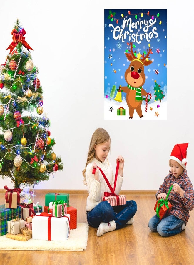 HRENCY Pin The Nose On The Reindeer Christmas Party Games for Kids Xmas Activities Holiday Party Game with 24PCS Nose Stickers Pin The Tail Christmas Party Favors Supplies for Adults - Image 5