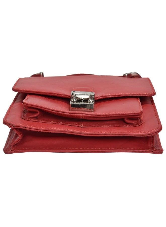 MANDAVA Genuine Leather Women's Mini Satchel Bag Side Bag Sling Shoulder Bag Ladies Handbag (Red) - Image 5