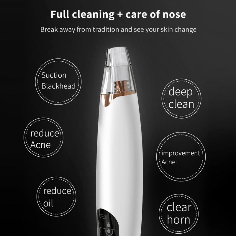 Blackhead Remover Facial Pore Vacuum Cleaner Electric Acne Comedone Whitehead Extractor Tool w/3 Suction Power/6 Probes - Image 3