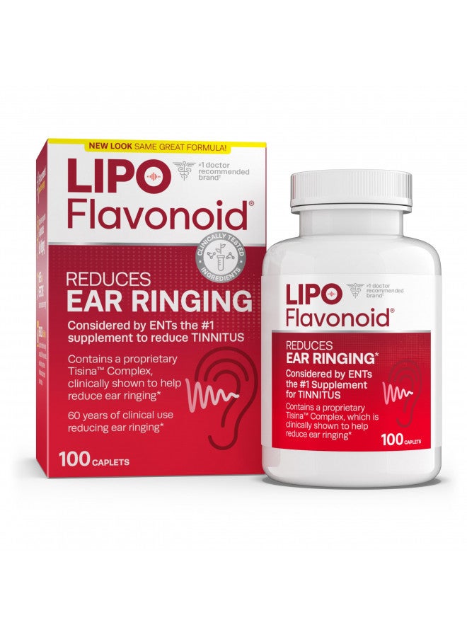 Lipo-Flavonoid Lipo-Flavonoid Plus, Tinnitus Relief For Ringing Ears, OTC Flavonoid Ear Health Vitamins, Bioflavonoids & Vitamin C, 100 Caplets  - Image 1