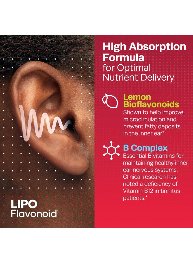 Lipo-Flavonoid Lipo-Flavonoid Plus, Tinnitus Relief For Ringing Ears, OTC Flavonoid Ear Health Vitamins, Bioflavonoids & Vitamin C, 100 Caplets  - Image 2