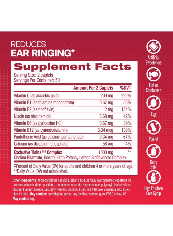 Lipo-Flavonoid Lipo-Flavonoid Plus, Tinnitus Relief For Ringing Ears, OTC Flavonoid Ear Health Vitamins, Bioflavonoids & Vitamin C, 100 Caplets  - Image 4