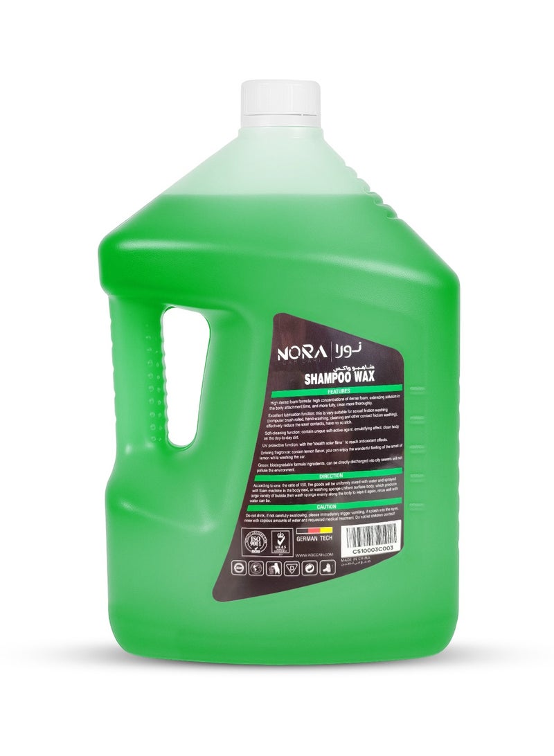 Nora Car Shampoo Wax 5L – Ultra Shine Car Wash Soap with Thick Foaming Formula, pH Balanced, Colour Safe, Boosts Wax Protection, Deep Cleaning for Exterior, Tyres, Plastic & Painted Surfaces N-273 - Image 2