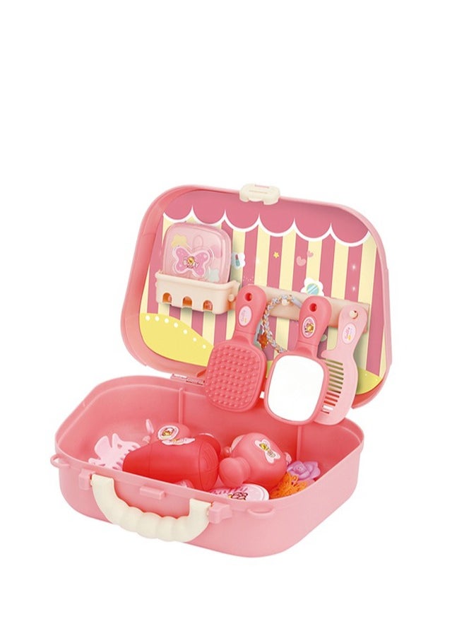B.duck - Pretend Play Kids Vanity Set Beauty Princess Suitcase Set Portable Role Play Set with Accessories for Kids - Image 1