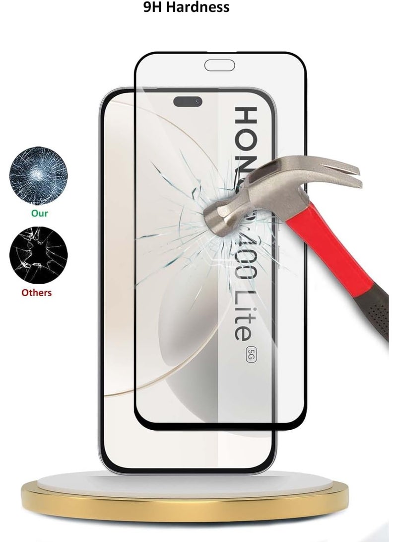 Honor 400 Lite Screen Protector Full Glue Edge-to-edge 3D Curved Tempered Glass Fingerprint Compatible Anti Scratch 9H hardness for Honor 400 Lite - Image 2