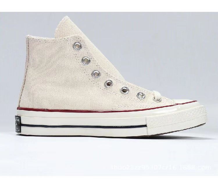 1970S Canvas Shoes High-Top Vulcanized Bottom Pink Taro Purple Green Navy Blue Kawakubo Canvas Shoes 1970S - Image 1