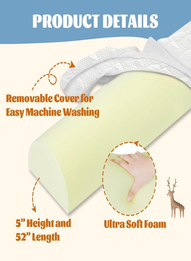 Asatdd Bed Bumper for Toddlers, Bed Guard Rail, Soft Memory Foam Child Bed Bumper for Twin, Full, Queen, King Beds with Washable Cover, 2 Pack - Image 3