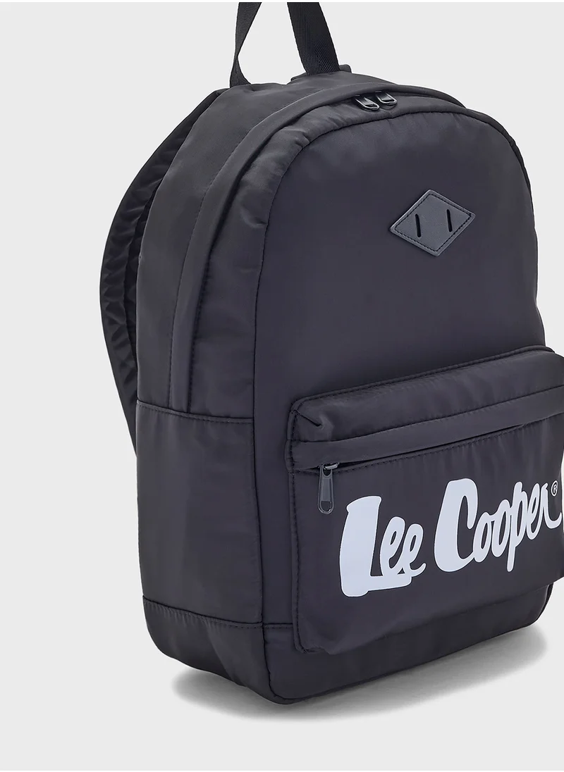 لي كوبر Logo Print Zip Over Backpack