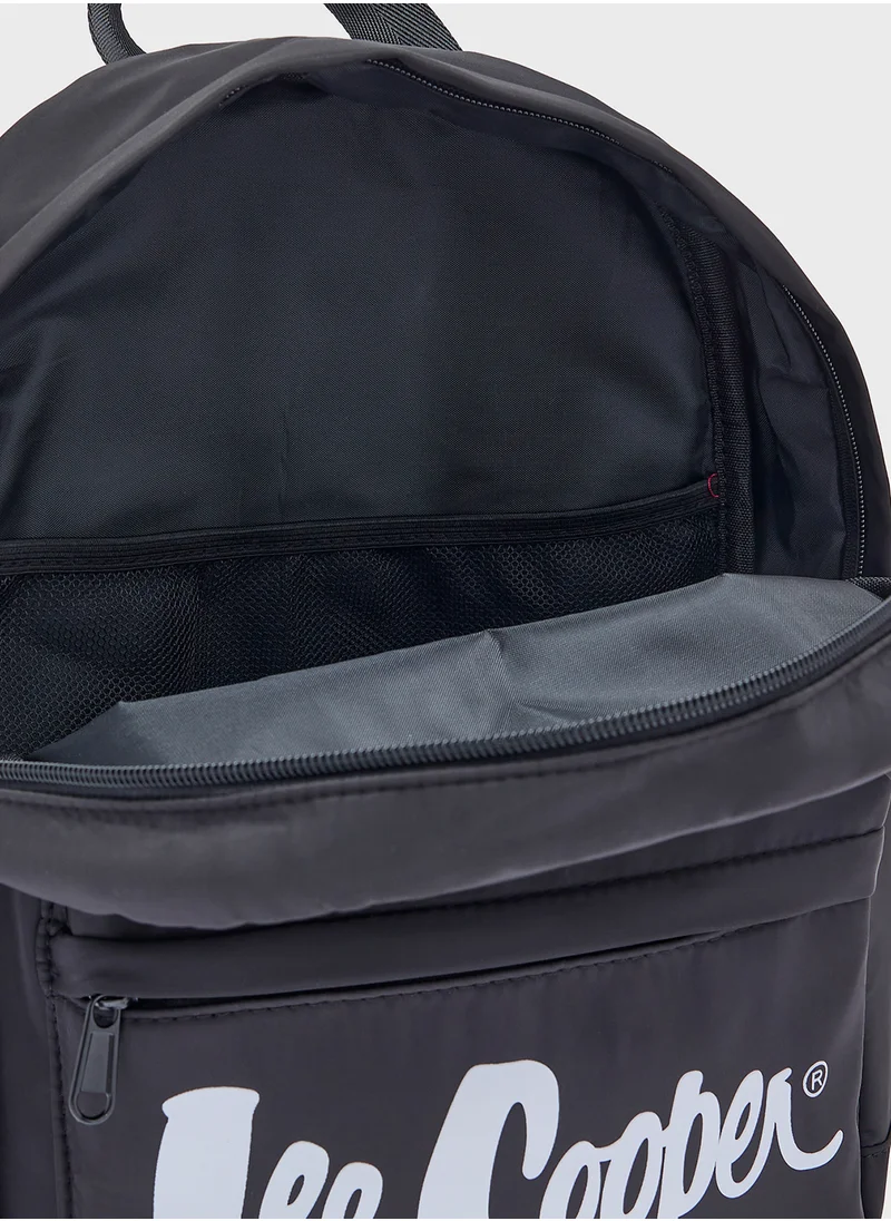 لي كوبر Logo Print Zip Over Backpack