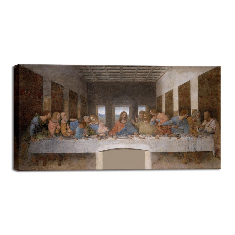 Pyradecor The Last Supper by Leonardo Da Vinci Canvas Prints Christian Wall Decor Long Classic Jesus Posters Pictures for Living Room Bedroom Office Kitchen Decorations - Image 1