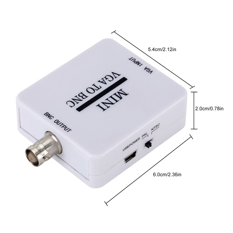 Mini VGA to BNC Video Converter Box VGA to BNC Adapter Convertor Digital Switcher Box for HDTV Monitor - Image 3