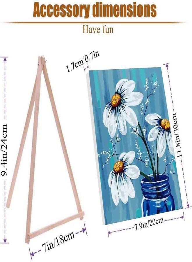 VIGEGU 4 Pack Paint by Numbers kit for Adults Framed Canvas - with Wooden Easel,Paint by Numbers for Kids Ages 8-12,Bottle Flower DIY Acrylic Oil Painting Kits Arts Crafts for Wall Decor 7.8x11.8inch - Image 2