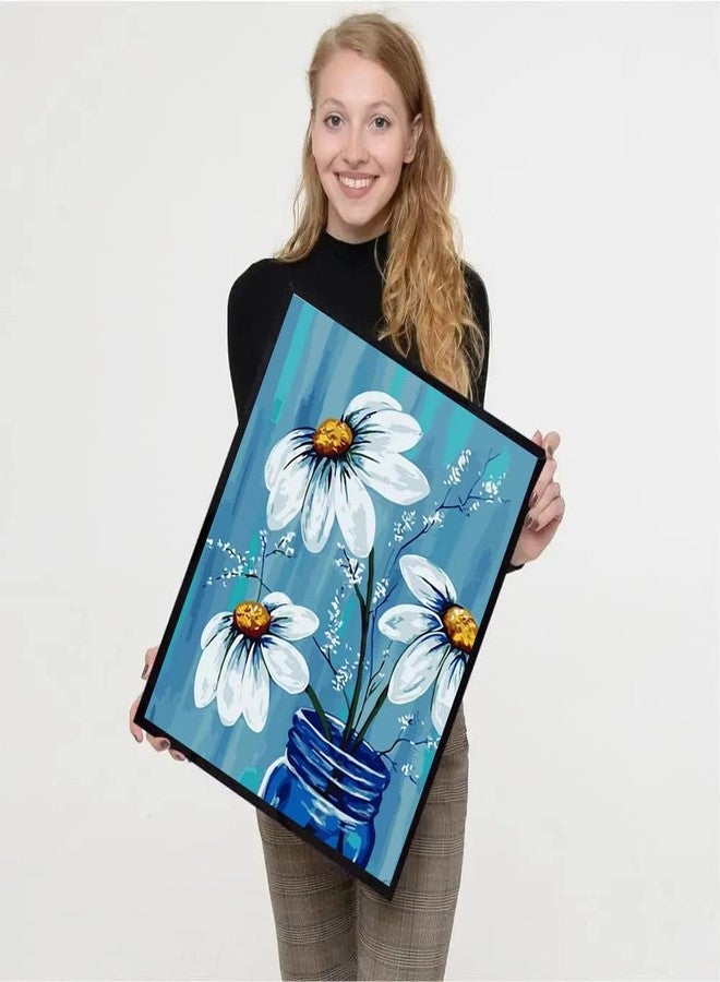 VIGEGU 4 Pack Paint by Numbers kit for Adults Framed Canvas - with Wooden Easel,Paint by Numbers for Kids Ages 8-12,Bottle Flower DIY Acrylic Oil Painting Kits Arts Crafts for Wall Decor 7.8x11.8inch - Image 4