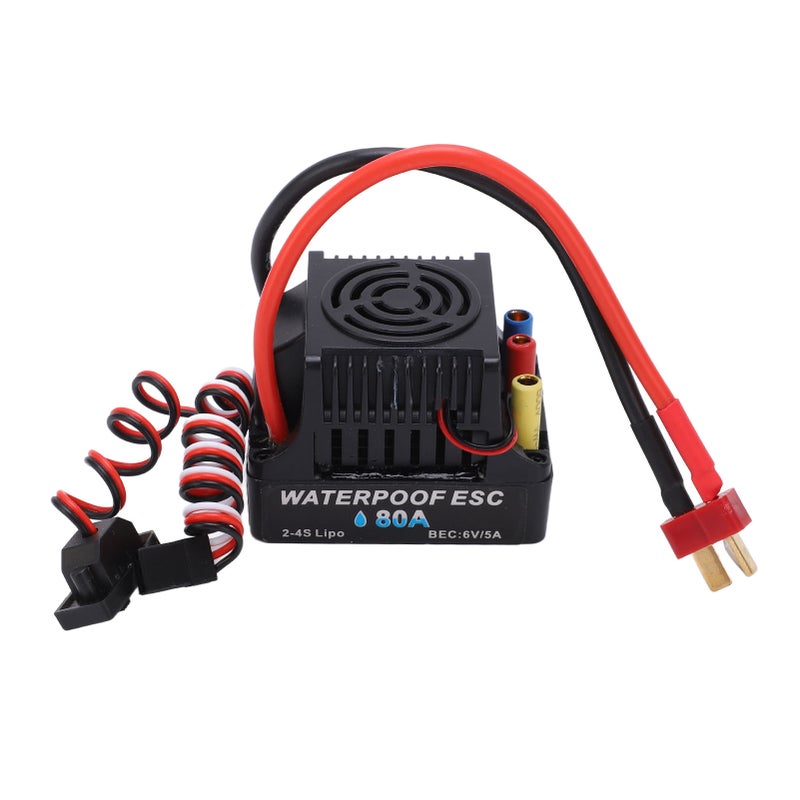 RC Car Brushless ESC 80A T Plug Waterproof 6V 5A SBEC Multiple Protection 1/8 RC Car Brushless ESC for 1/8 RC - Image 5