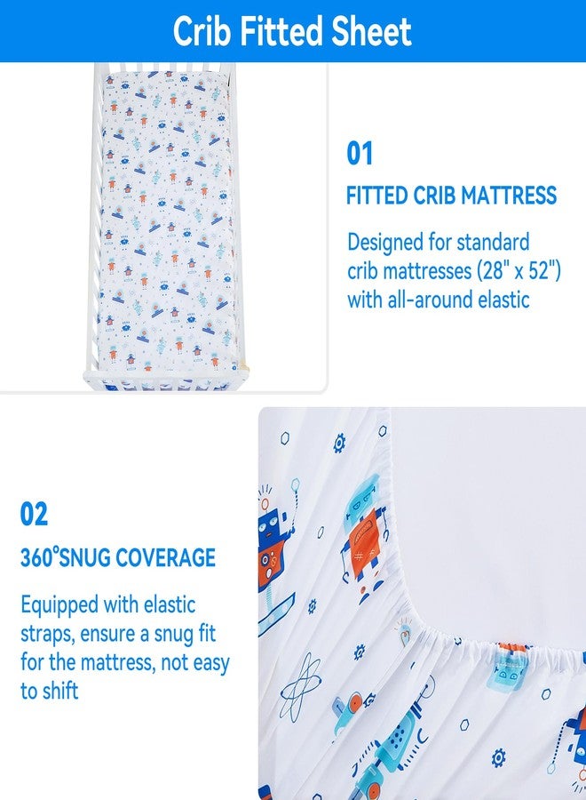 Viviland 3 Pieces Baby Bedding Set for Boy Girls, Baby Bedding Set for Newborn, Infant & Toddler - Robot - Image 4