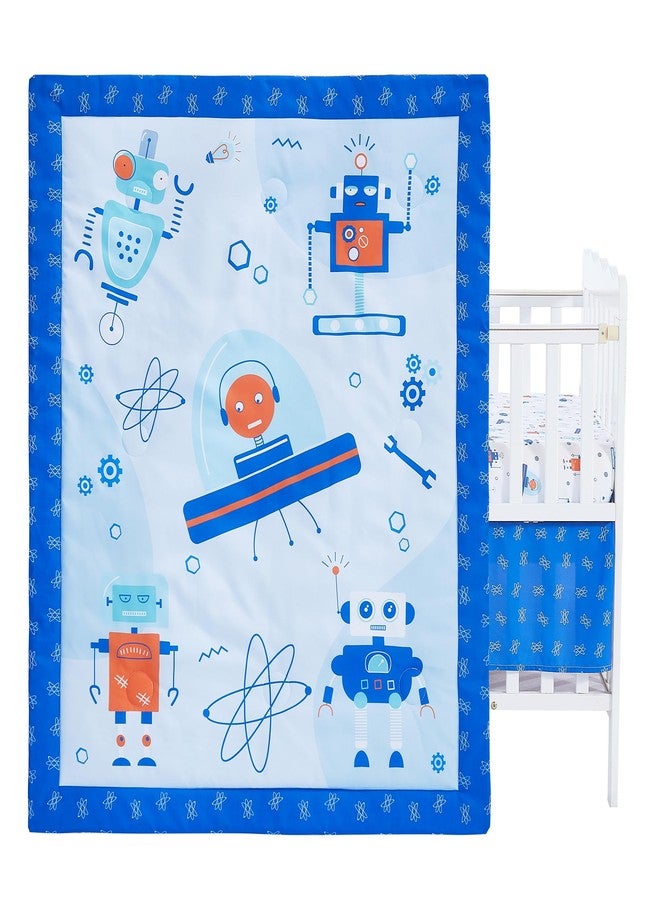 Viviland 3 Pieces Baby Bedding Set for Boy Girls, Baby Bedding Set for Newborn, Infant & Toddler - Robot - Image 1